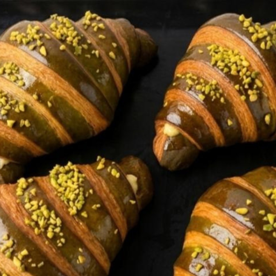 Viennoiserie bicolore pistache